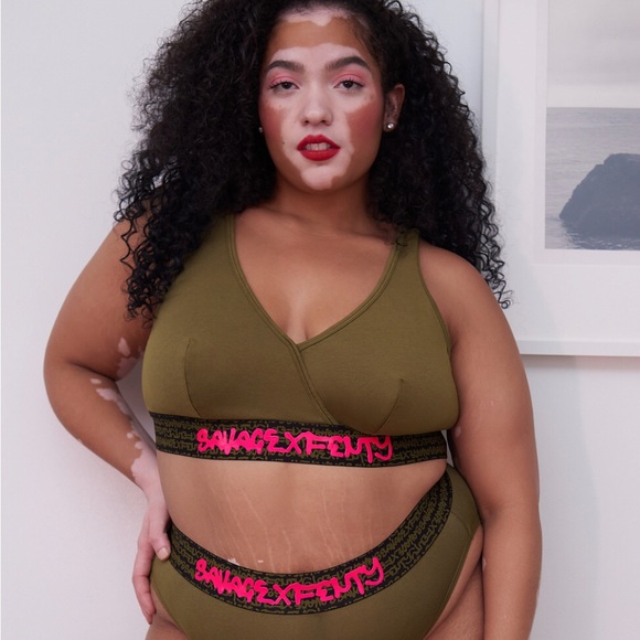 Savage Fenty Forever Savage Bralette military olive NWT Size XL & 1X - Picture 6 of 9